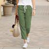 Autumn Cotton Women's Pants Drawstring Elastic Waist Casual Pants Female Loose Fashion Elegant Ladies Bottom