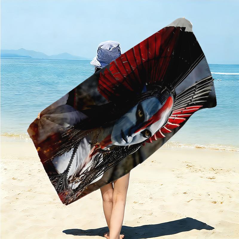 1Pc Avatar Blue Warrior Beach Towel Microfiber Beach Towel Thin Absorbent For Beach Swimming Yoga Bath Sports 0917284