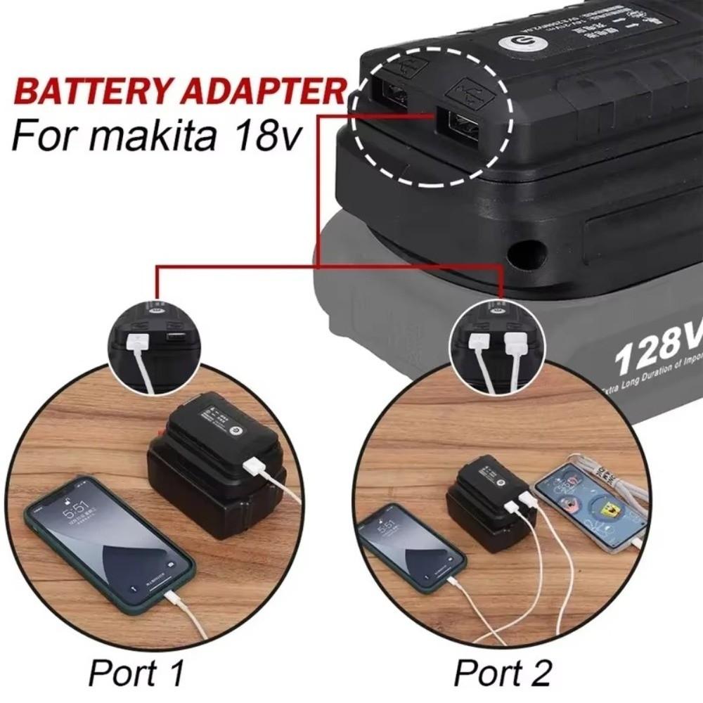 Dual USB Ports 5V 2A USB Battery Adapter for Makita  Workshop Power Tool Accessories