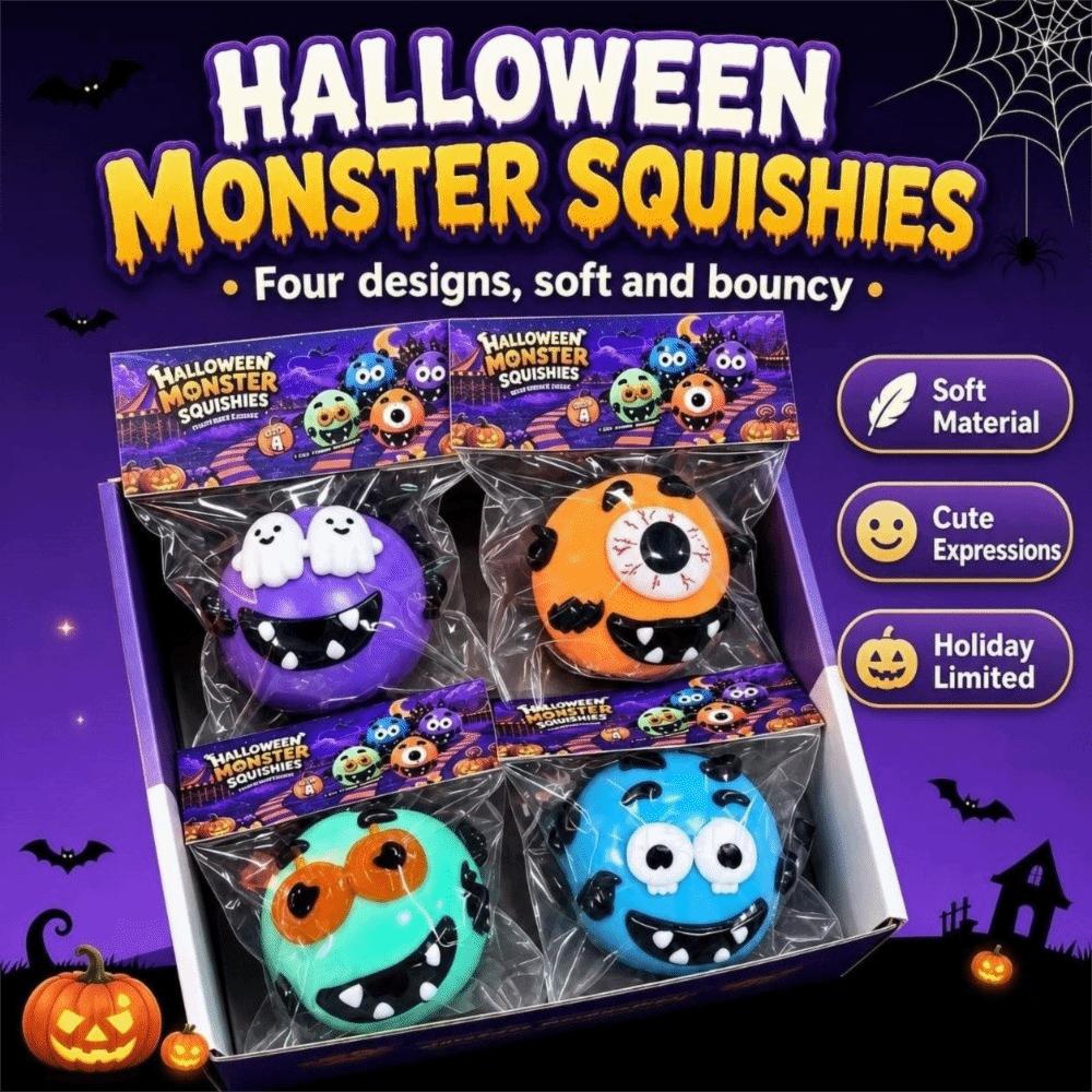 Halloween Theme Quirky Sensory Fidget Toy Slow Rising Dog Face Swap Squishy Office Desk Decor