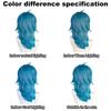 Synthetic Medium Length Straight Blue Sally Face Cosplay Wig for Halloween Carnival Comic Exhibition