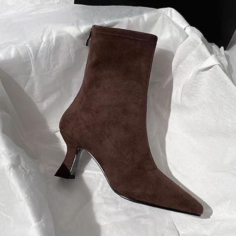 Fashion Women Ankle Boots High Heels Fashion Elegant Shoes for Woman Pointed Toe Designer Pumps Winter 2025 New Luxury Sexy Mujer Botas