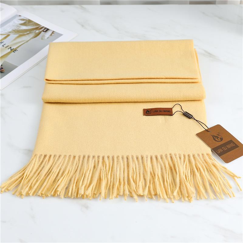 Scarf Imitation Cashmere 29 Colors Thick Warm Solid Color Scarf Shawl Women'S Winter Fashion Tassel Versatile Scarf Men