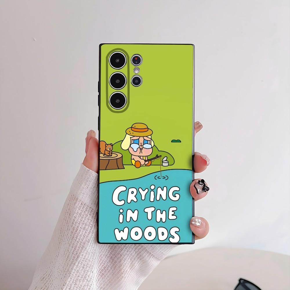 Cute C-Crybaby Doll Phone Case For Samsung Galaxy S25 S24 S22 S23 Ultra S21 S20 Plus 5G Frosted Non-Slip Full Cover Soft Case