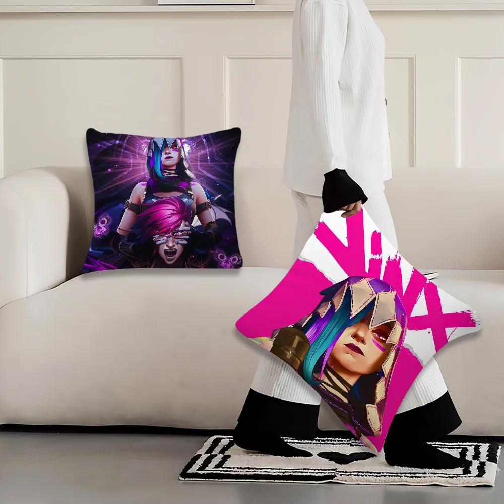 Cartoon A-Arcane Season 2 Vi J-Jinx Decoration Room Home Sofa living Office Car Nordic Simplicity Pillow Cover