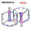 Fabrikpreis MEROCA Schwarz/Regenbogen Aluminiumlegierung Ultraleicht Erweitert Anti-Rutsch Lager MTB Rennrad Pedale