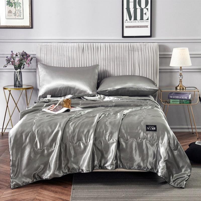Ice Silk Cooling Summer Quilt: Solid Color, Waterproof, Air Conditioning Blanket