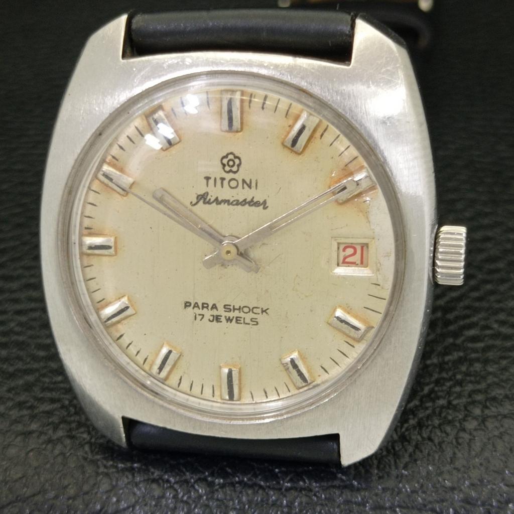 USED TITONI AIRMASTER 2409 HAND-WINDING SWISS MENS ORIGINAL DIAL WATCH A432790-2