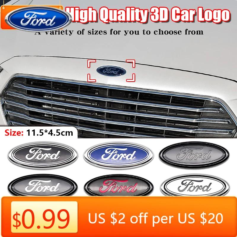 Car Sticker Ford New 2025 Hot 1Pc 11.5cm Car Front Rear Trunk Emblem Cover Sticker for Ford Focus Mondeo Edge Ecosport Ranger Fi