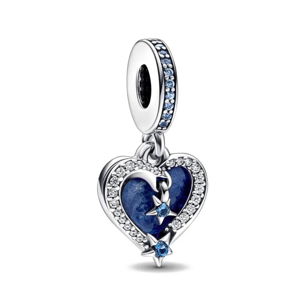 925 Silver Plated Turtle Fish Pendant Charm with Ship Star Bead for Pan Thin Bracelet Jewelry Gift