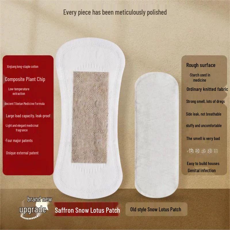Saffraan Sneeuwlotus Antibacteriële Gynaecologie Inlegkruisje - Anti-jeuk & Geurverwijderende Verzorging