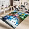 1pc Robocar Poli Adventure Carpet for Playroom Bedroom Living Room Sofa Home Decor,kids Game Area Rug Non-slip Floor Mat Y730154