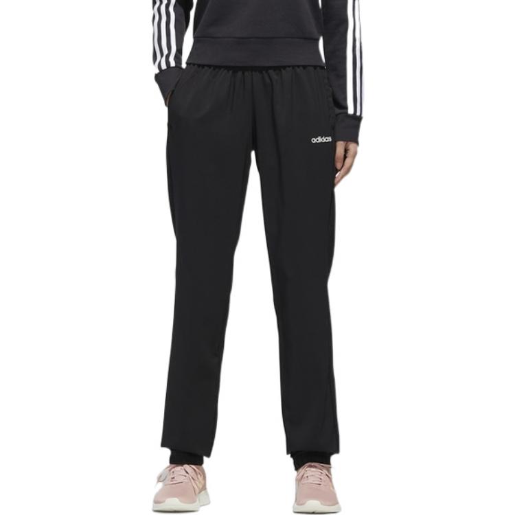 adidas Essentials Plain Logo Print Solid Color Elastic Sports Casual Pants Women Bottoms Black GD2897