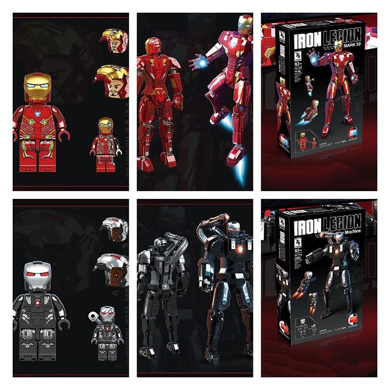 High-quality Abs Plastic Building Blocks For Boys Compatible With Lego Iron Man War Machine Model 400-800 Pieces