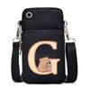 Lightweight Multifunctional Oblique Span Bag Fashion Kapibara Letter Print Black Change Bag Casual Shoulder Bag