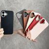 Large Hole Plain Leather Texture iPhone 16 Case for Apple, 12 Solid Color, Cross-Border 14/13, Two-in-One 15 & 17 Pro