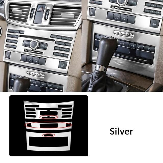 Consola Central Aire Acondicionado CD Panel de Control Decoración de Marco Para Mercedes Benz Clase E W212 2009-2011 Color Fibra de Carbono