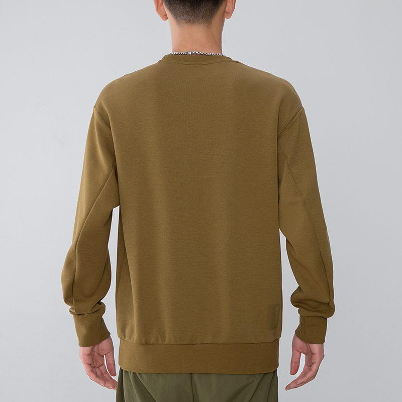 Adidas Sweatshirts Men's Dark Khaki Crew Neck Moderate Regular H39315