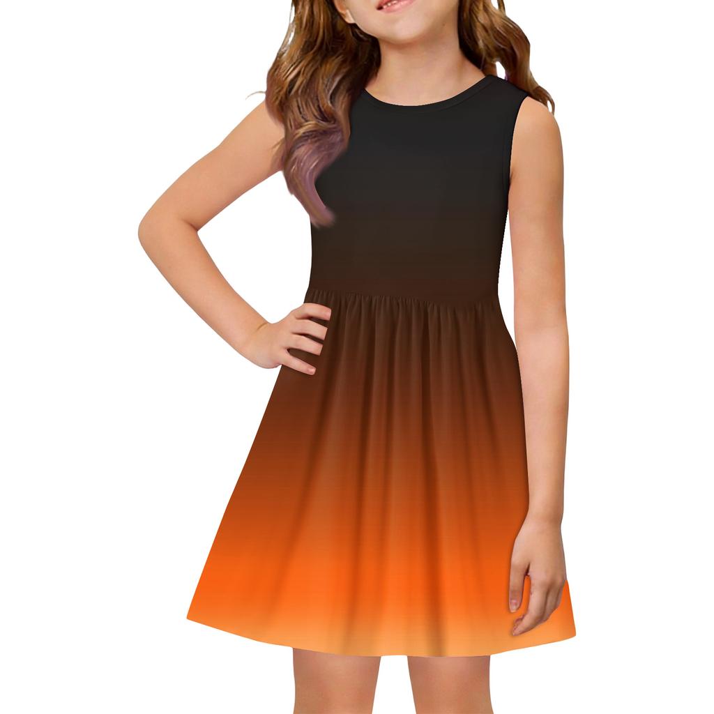 Sommer-Prinzessinnenkleid für Mädchen - A-Linien-Weste mit eingesetztem Rock