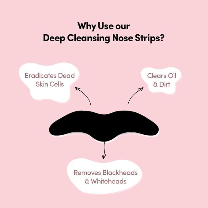VishBin Deep Purifying Nose Strips for Women & Men | Enriched with Bamboo Charcoal | For Instant And Painless Blackheads And Whiteheads Removal (