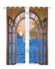 Fenster, Meer, Segeln, Landschaft, durchsichtige Vorhänge, Wohnzimmer, Fenster, Tüllvorhänge für Schlafzimmer, Küche, Heimdekoration, Voile-Vorhänge