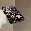 Korean Lovely Colorful Stars Phone Case For iPhone 11 12 13 14 15 16 Pro Max Plus XR X XS 7 8 Plus SE2 Glossy Black Soft Cover