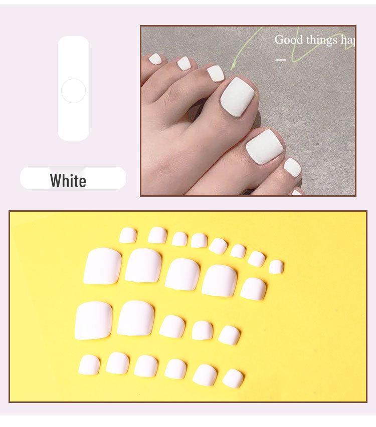 

24-Piece White Glossy Press-On Nail & Toenail Set