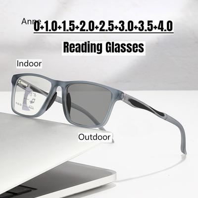 Men Women Photochromic Multifocal Reading Glasses Unisex Near Far Sunglasses Antiblue Light Diopter Prescription Eyewear To +4.0