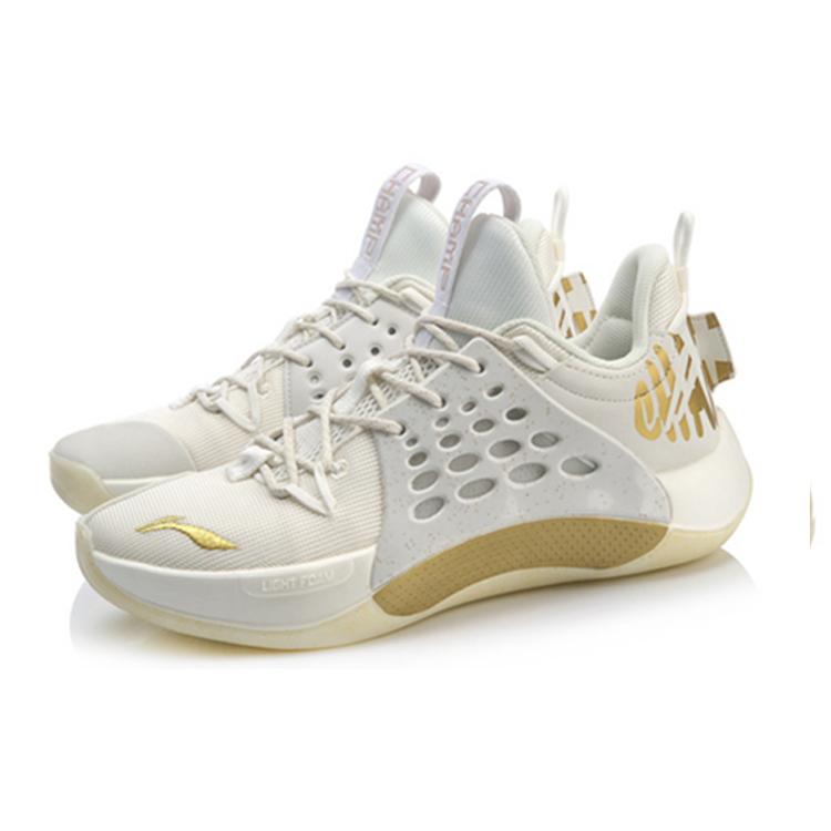 New Season CBA Champion Shoes Glory Edition   White/Gold | LINING Sonic VII LOW Sneakers ABAP033-8