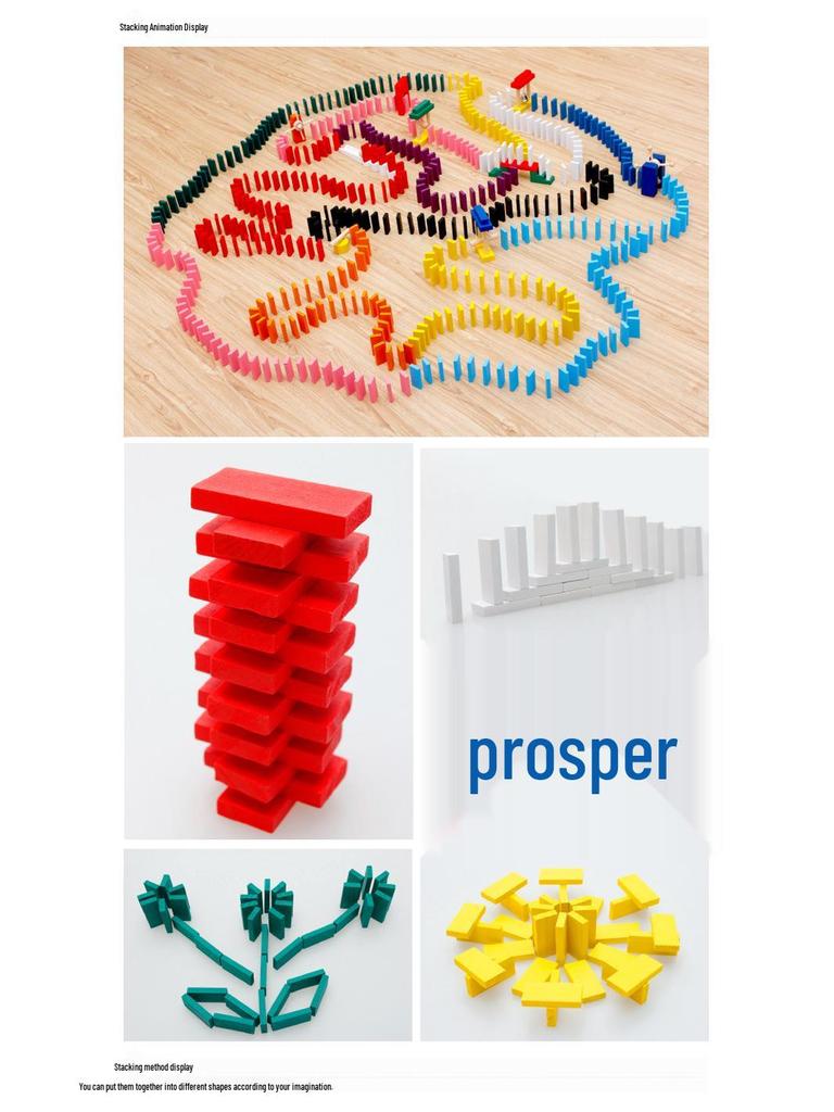 Wooden Domino Set: 1000-Piece Children's Educational Building Blocks