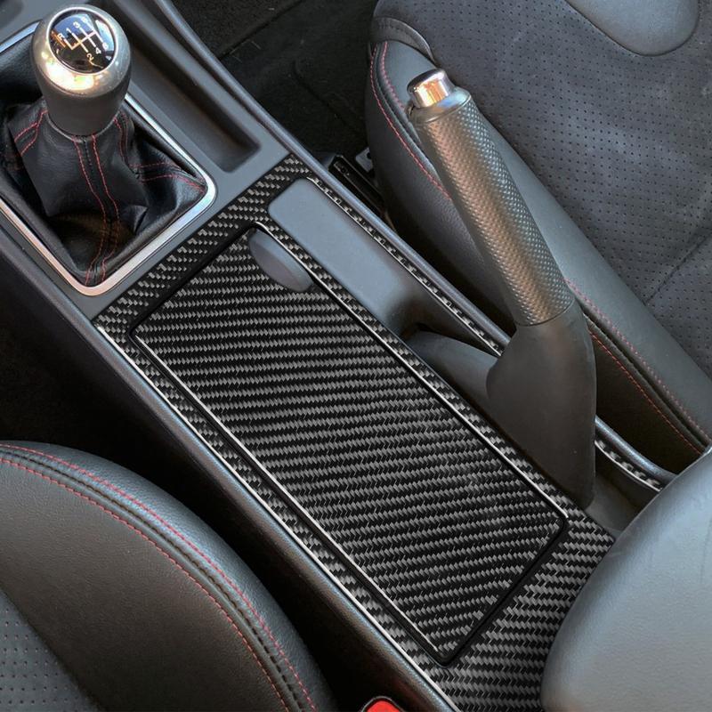 For Mazda 3 Axela 2004-2009 Carbon Fiber Centre Handbrake Storage Panel Trim Cover Car Accessories Interior Decorative Stickers