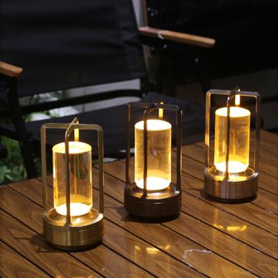 Portable Metal Table Lamp Touch Control Adjustable Dimmable Flicker Free Rechargeable Cordless Battery Powered Small Desk Lamp