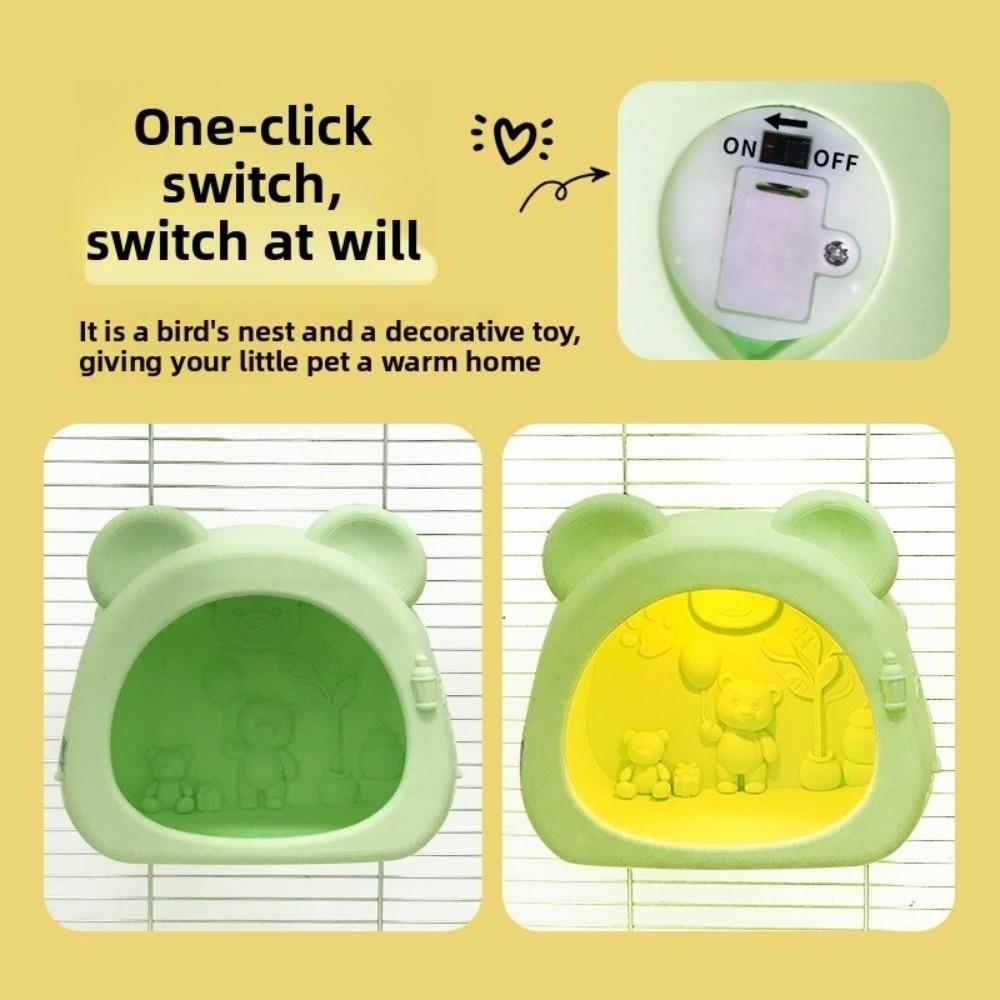 Warm Light Bird Breeding Nest Hanging Bear Shape Ambient Light Birdcage Bite Resistant Multi-Purpose Squirrel Bed