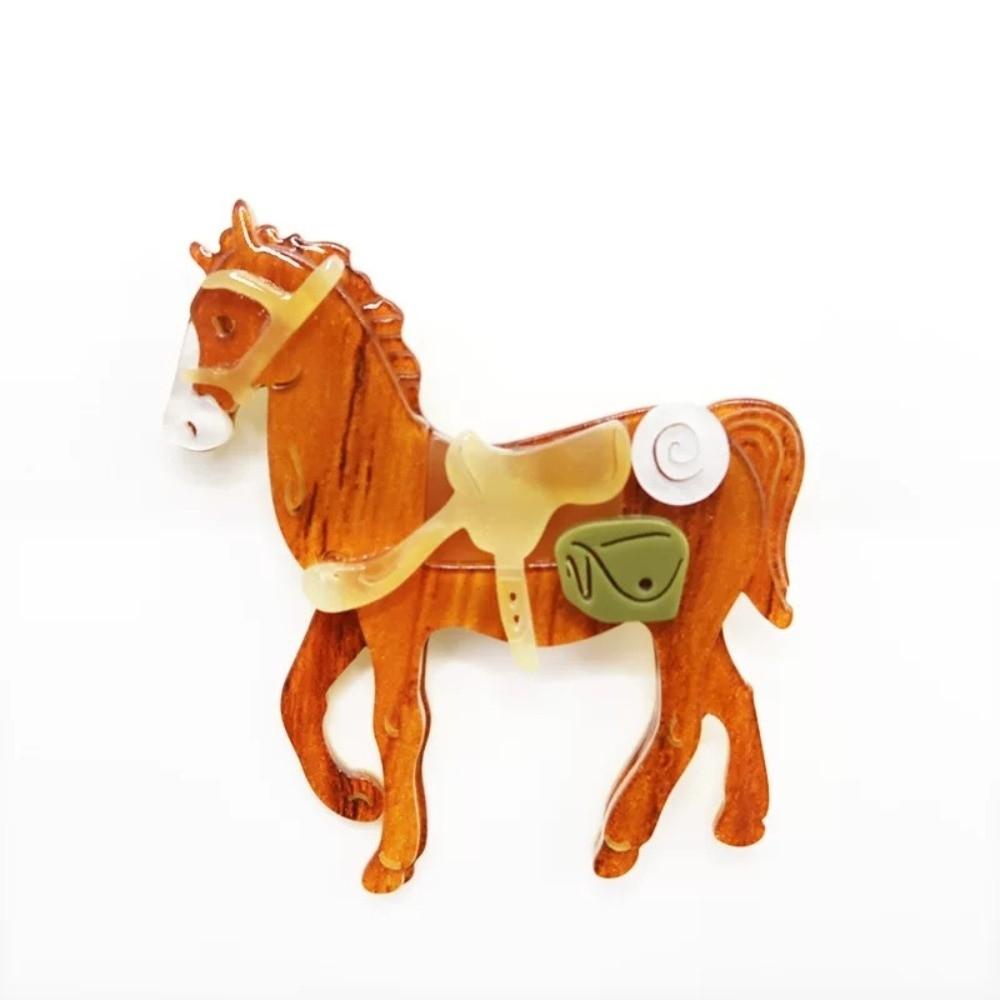Elegant Horse Brooches Personality Pony Badge Pin Animal Zodiac Horse Pins  Men Suit Accessories