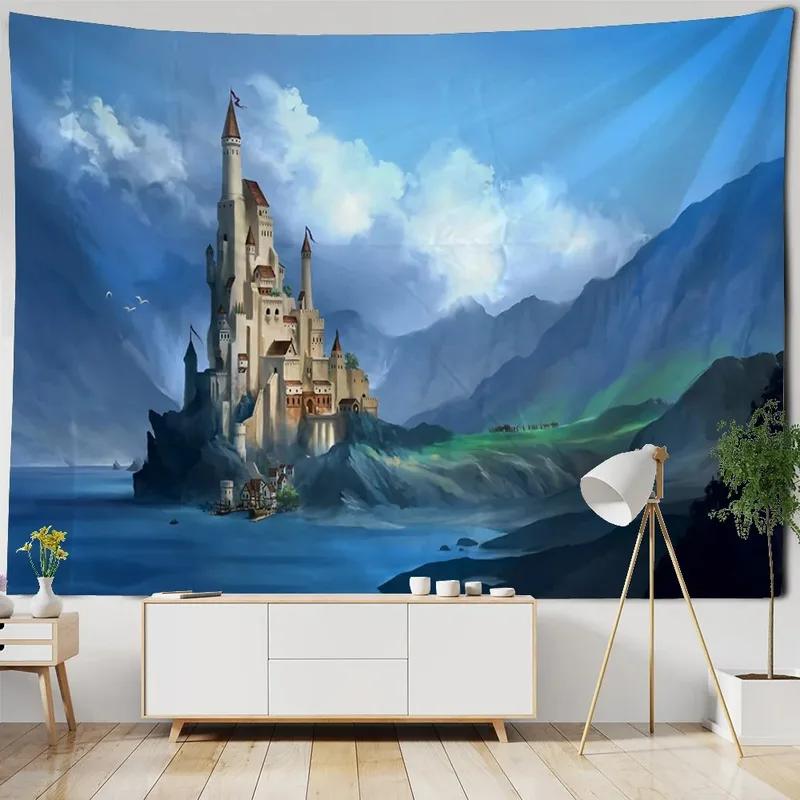 Magic Forest Castle Pattern Tapestry Home Wall Decoration Tapestry Bedroom Living Room Tapestry
