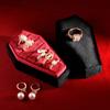 Coffin Shape Jewelry Display Box Portable Jewelry Organizer Box Necklace Earring Display Case Ring Holder Trinket Box