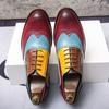Fashion Luxury Designer Leather Shoes for Men Fashion Lace Up Oxfords Wedding Shoes for Male Colorful  Dress Shoes for Party Derby Shoes