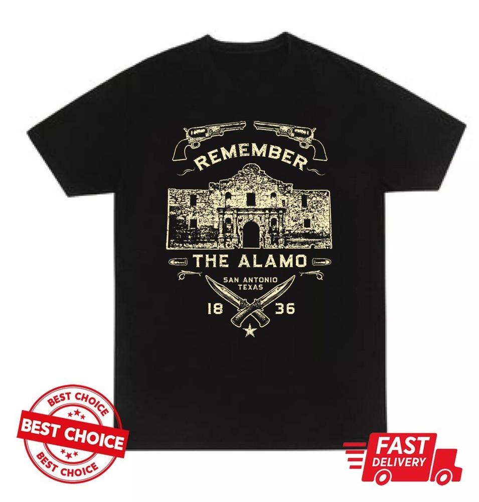 Remember the Alamo 1836 Souvenir History San Antonio Unisex Black T-shirt S-3XL Unisex T-Shirt XL