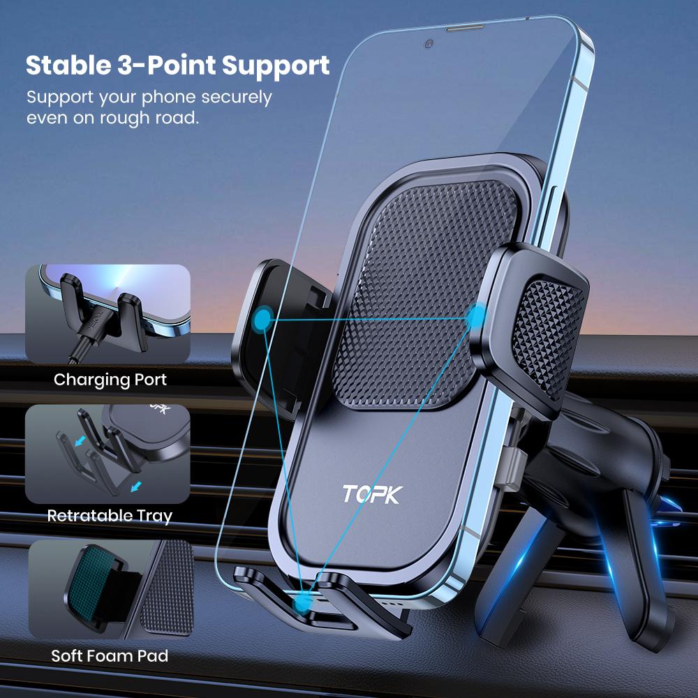 TOPK Universeller Auto-Handyhalter Schwerkraft-Auto-Halter Für Telefon Im Auto Lüftungsschlitz-Clip-Halter Smartphone-Halter
