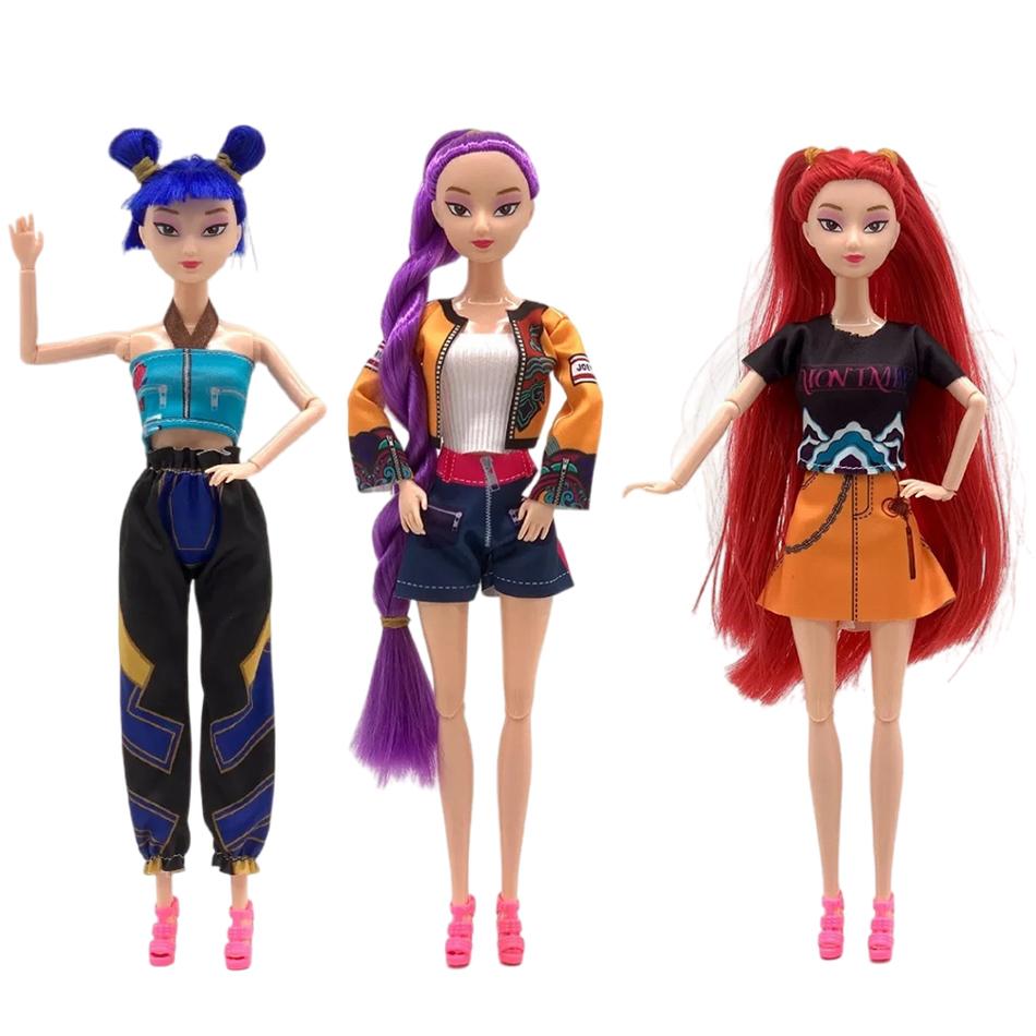 3/Pcs 30cm Anime KPop Demon Hunters Girl Group RUMI MIRA ZOEY Vinyl Doll Figurine Figure Action Pvc Models Toy Ornaments Gift