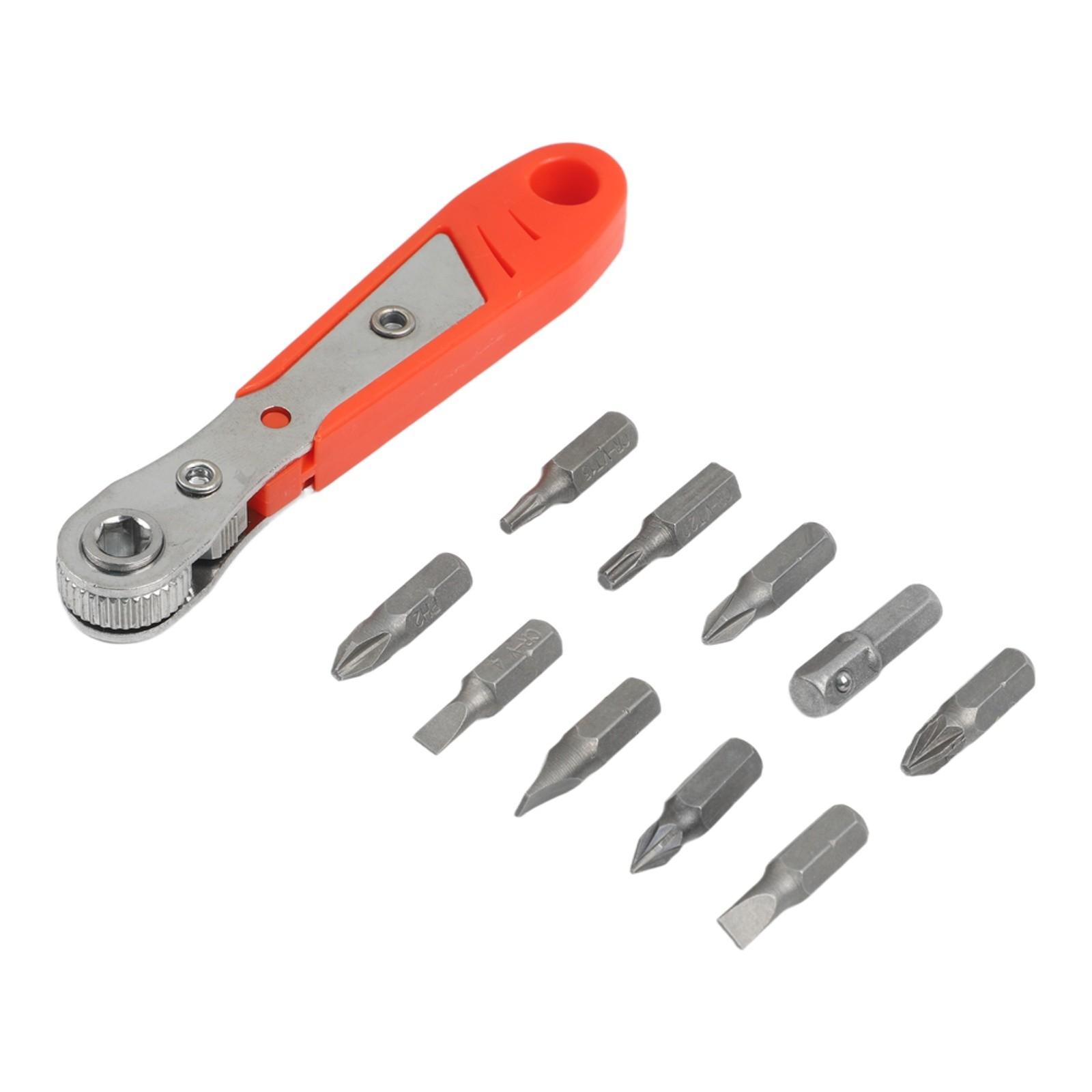 

Ratchet Wrench 1/4in with 10pcs Replacement Heads for Precision Screw Tasks