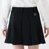 Goxo Pleat Skirt Black With Metal Logo Flap