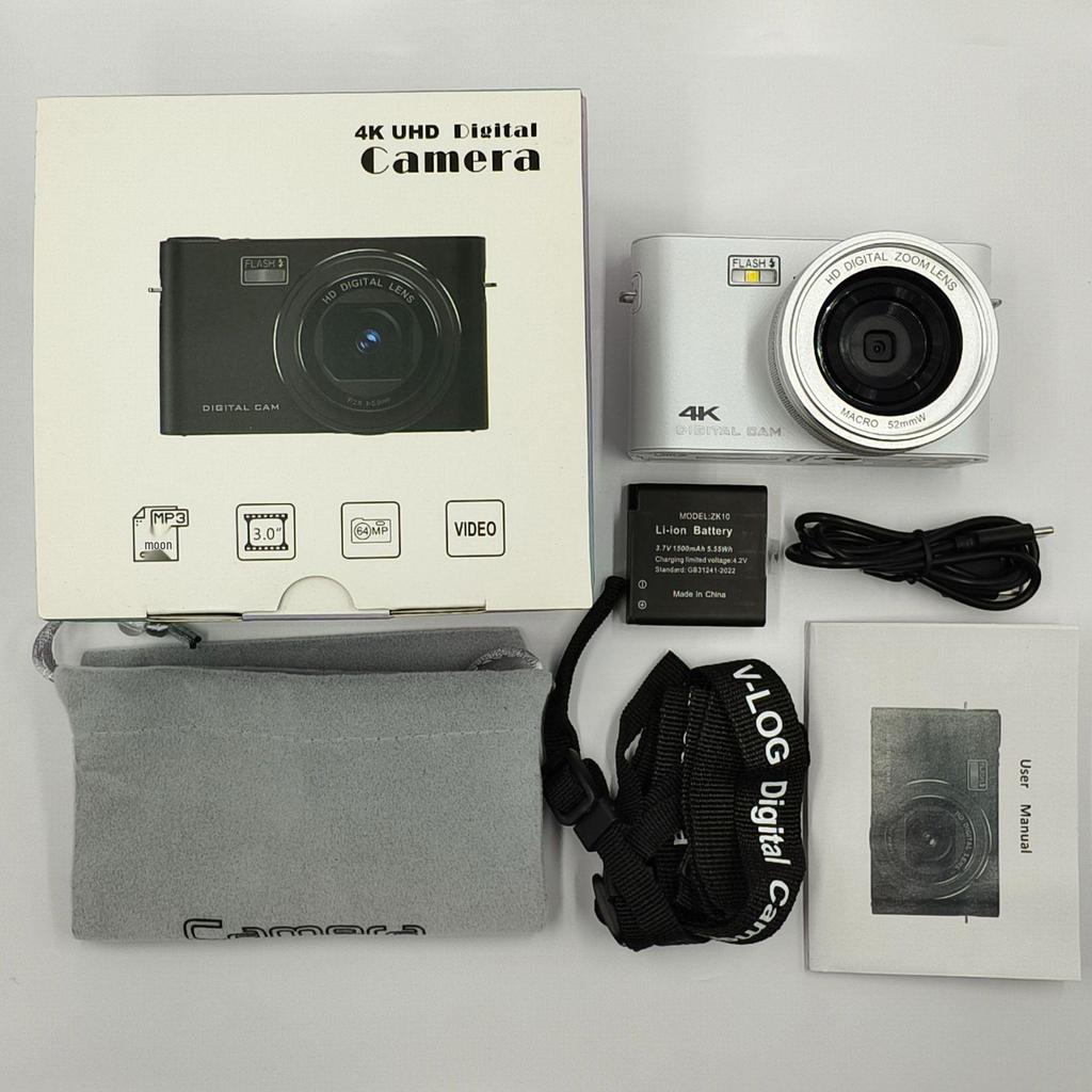 4K Touchscreen HD Digital Camera with MP3 Player & CCD for Students/Parties
