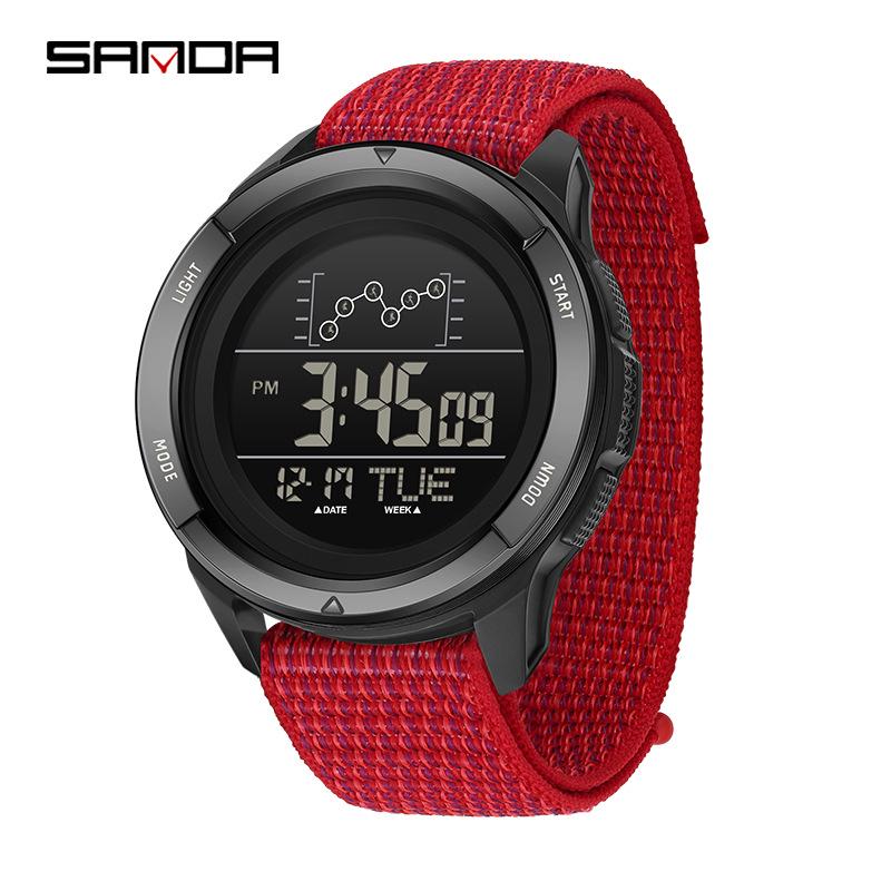 SANDA Outdoor Multifunctional Waterproof Men's Watch with Large Screen Display for Students