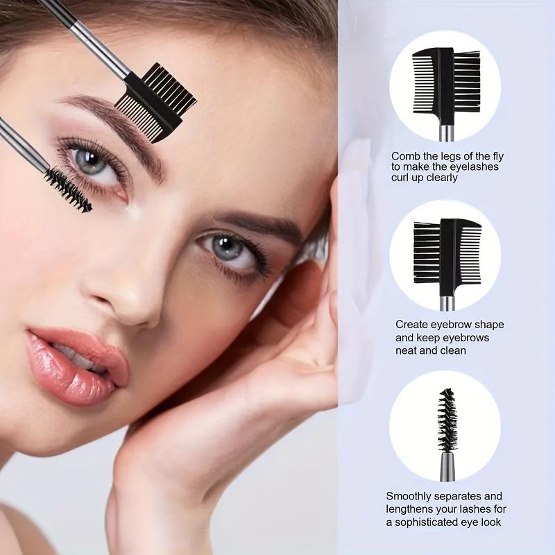2-Piece Set Of 3-In-1 Professional Eyebrow And Eyelash Shaping Tools - Double-Ended Brush, Used For Curling Eyelashes For A Long, Beautiful Lash Curl