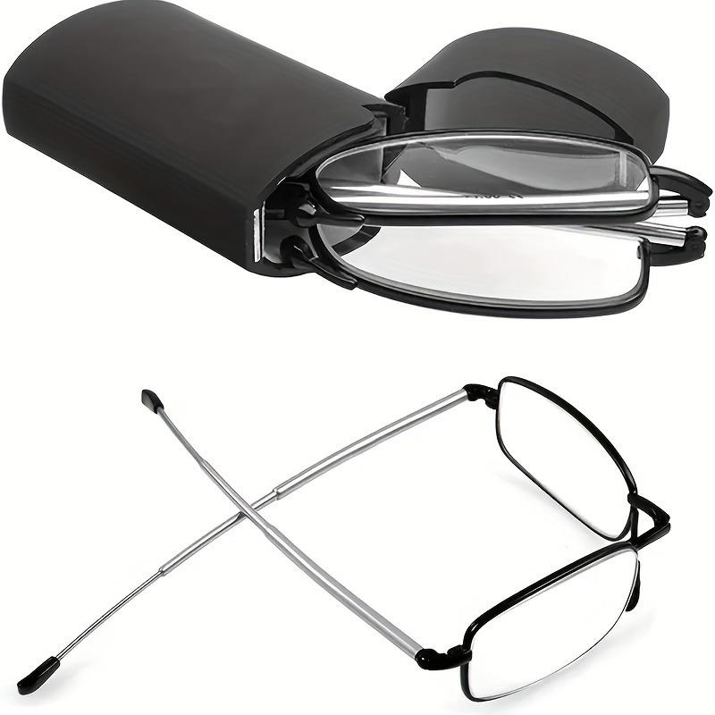 2 Pairs of Fashionable Foldable Reading Glasses Compact Design and Lightweight Box Portable and Foldable Reading Glasses