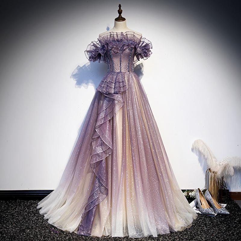 Purple evening dress 1011 new summer