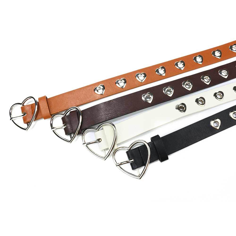Belt Female Punk Heart-Shaped Air Eye Hollow Decorative Hundred Towers Ladies Belt Belt