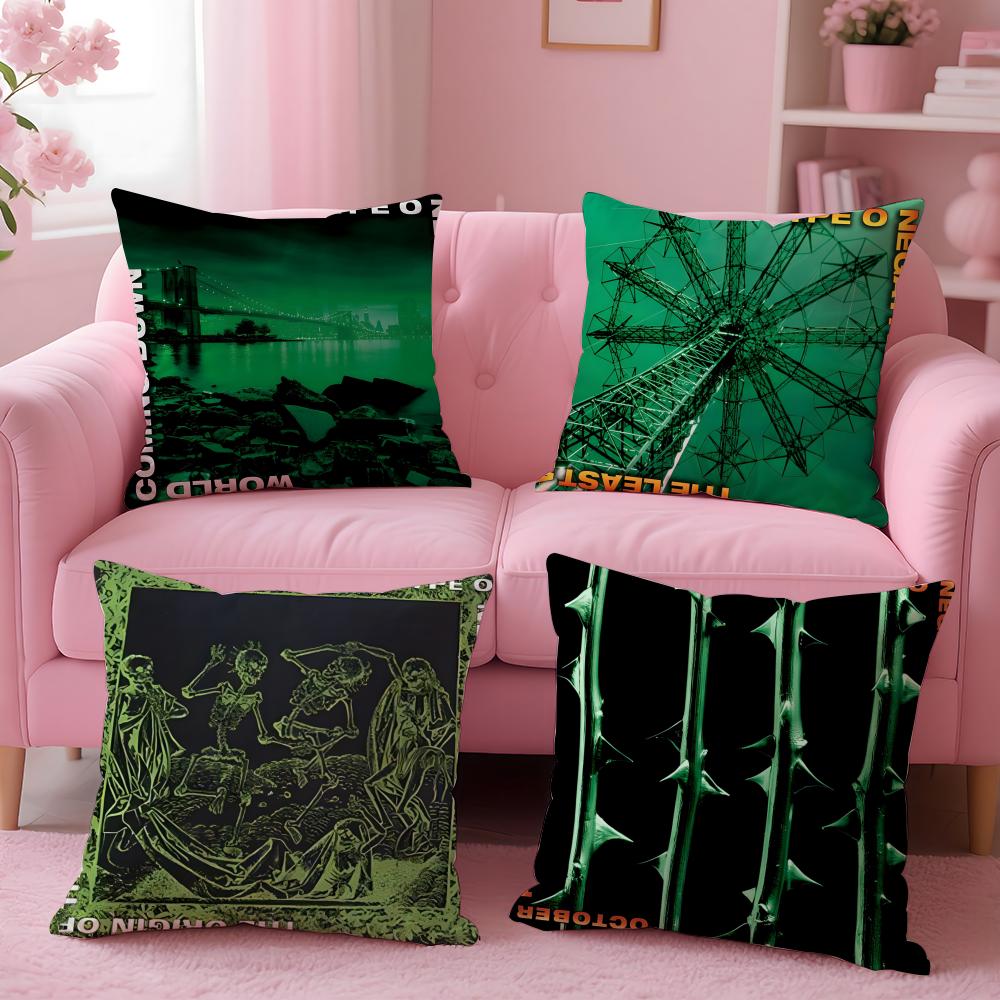 TType O NegativeS Band Cushion Cover Pillow Case Soft Friendly Fabric  Concealed Zipper