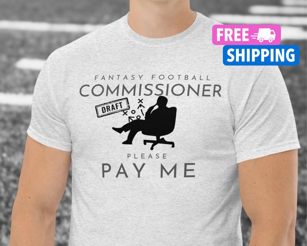 Fantasy Football Commissioner Shirt Funny Fantasy Football Draft Commish T Shirt Unisex T-Shirt L